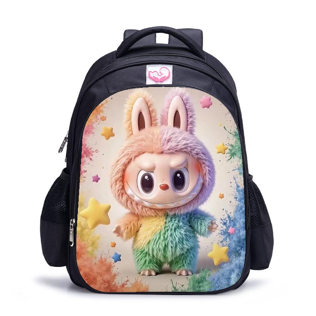 Labubu Trendy Children's Kindergarten Schoolbag Black Men's and Women's Backpack Cartoon Student Backpack 5529