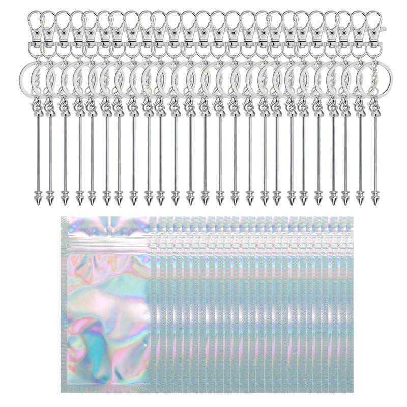 A95D-Beadable Keychains Making Kit Chain Making Kit Fordiy Keychain Making Beadable Keychain Bars