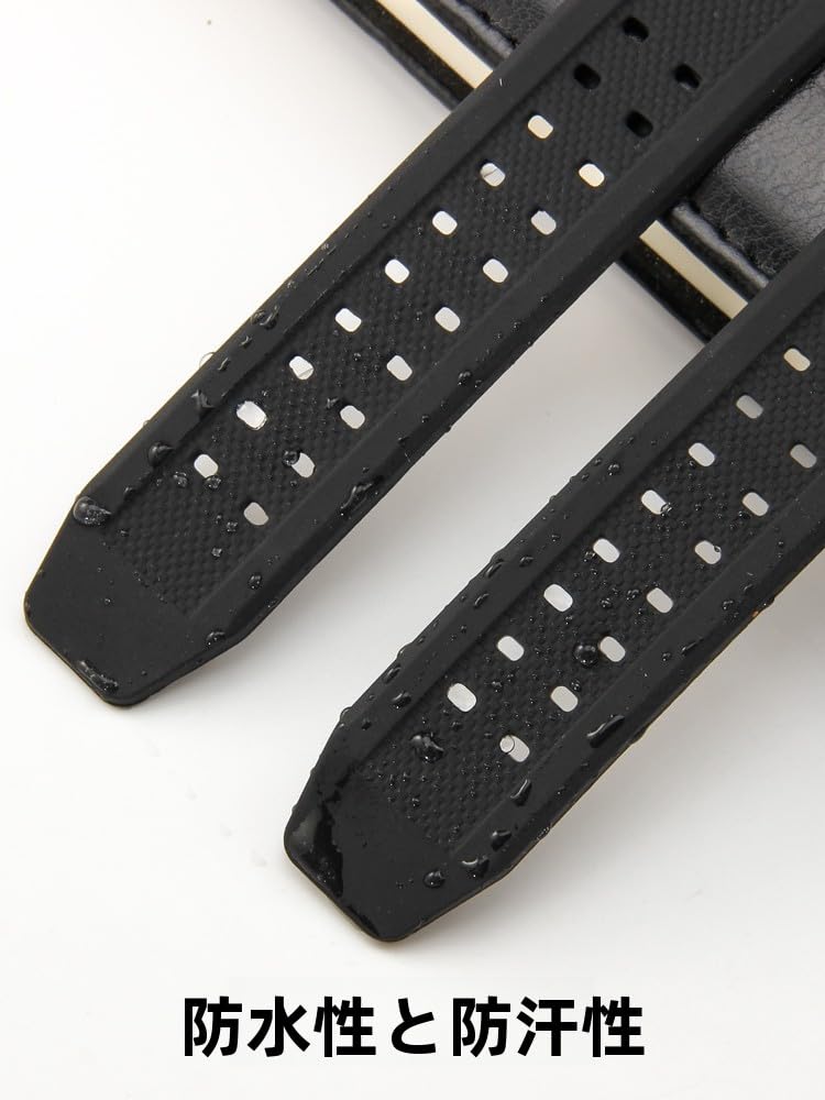 [syzynicy] Soft Silicone Watch Strap Compatible with Luminox 1820/7251/3050/3051/3150/3080/8800 (Black Buckle, 23mm)