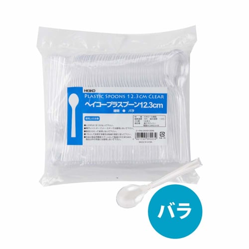 Shimojima Heiko Spoons, Plastic, Clear, 12.3cm, Loose, 100 Count, 004513006