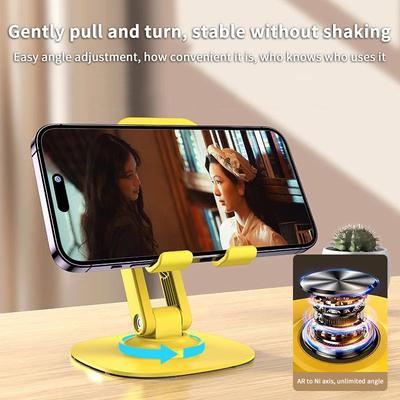 360 Derece Döner Metal Taban Katlanabilir Masaüstü Telefon Tutucu Masa Tembel Tablet Standı Destek Montajı iPhone iPad Xiaomi Tab Samsung İçin