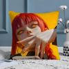 Anime Chainsaw Man Makima-Cartoon Pillow Case Silky elegant Comfort Sofa Bed  Invisible zipper Beach pillowcase