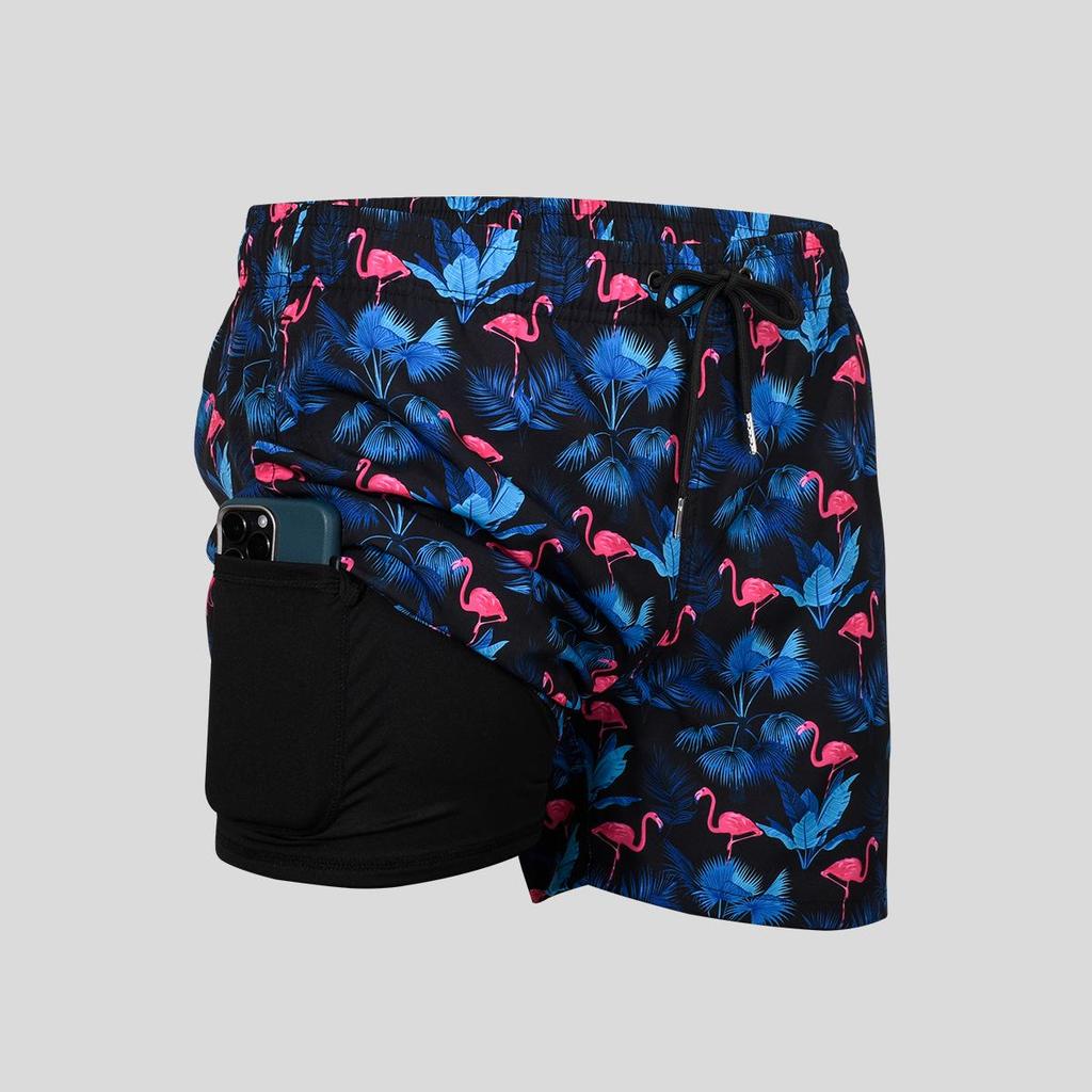 2025 Anti-Embarrassment Men's Double-Layer Beach and Sports Shorts