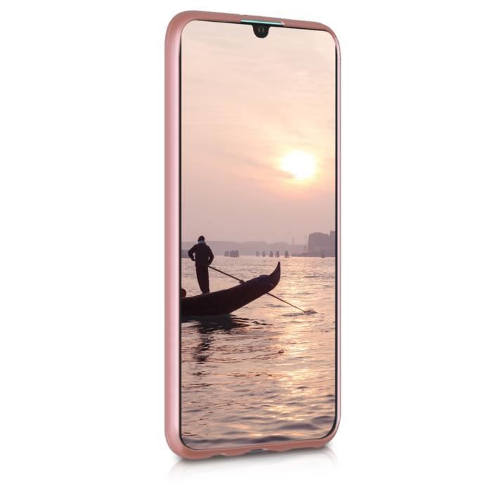Coque - kwmobile - Huawei P30 Lite - Silicone - Or rose métallique - Souple