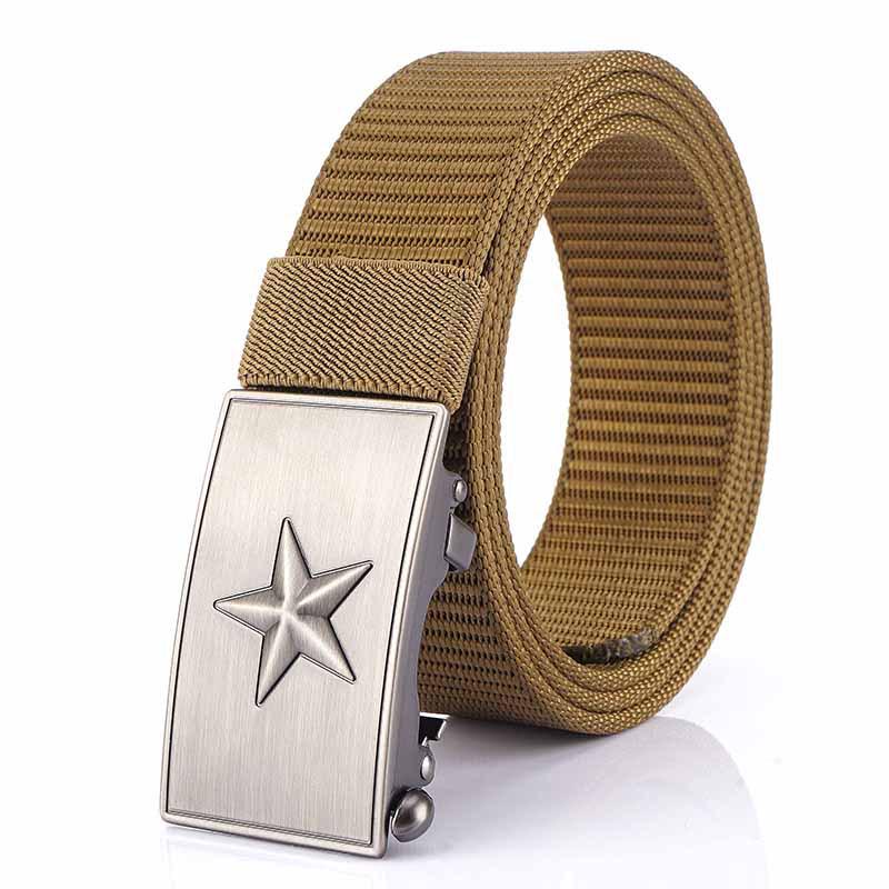 35CMNylon Waistband Toothless Automatic Buckle Outdoor Training Tactical Men's Business Shirt Fire