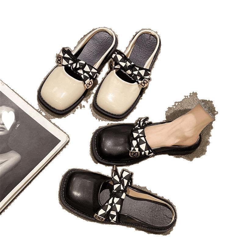 Baotou half-drag sandals women's outer wear summer 2025 new fashion soft-soled lady flat-bottomed gentle wind-cool slippers