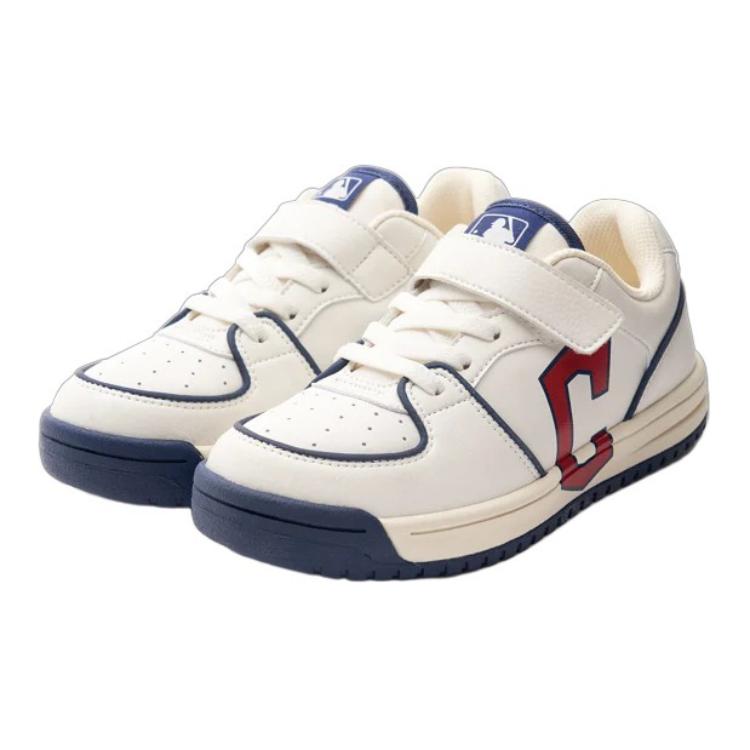 MLB Cleveland Guardians Comfortable Versatile Non-Slip Durable Low-Top Kids Sneakers Kids sneakers White Blue Red 7ASXJA13N-45WHS