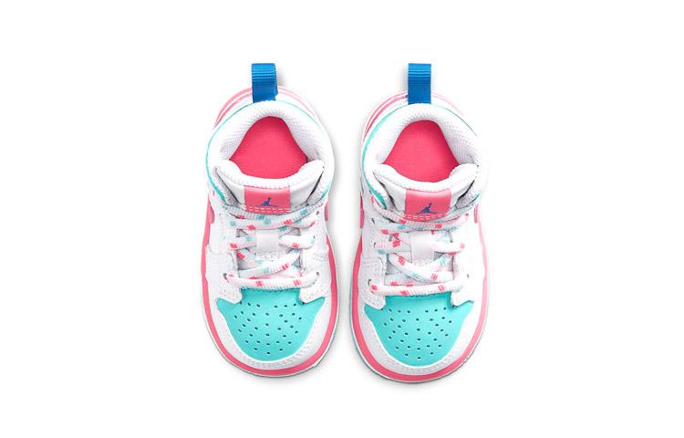 Jordan 1 Mid White Pink Green Soar TD 644507-102