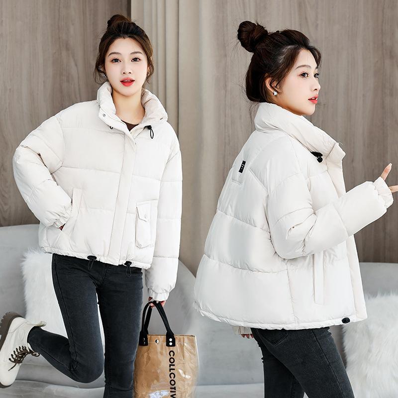 Cotton Winter 2025 new stand-up collar loose warm padded jacket short cotton jacket women's bread jacket Korean version of cotton clothes