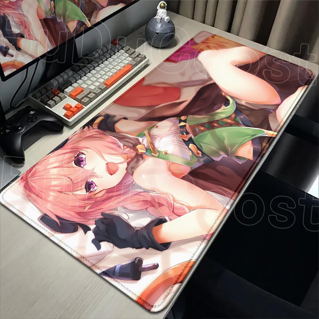 Large Anime E-sprt Gaming Mouse Pad HD Printing Computer Keyboard Mats PC Rubber Accessories 900x400mm Fate Astolfo Anime Carpet