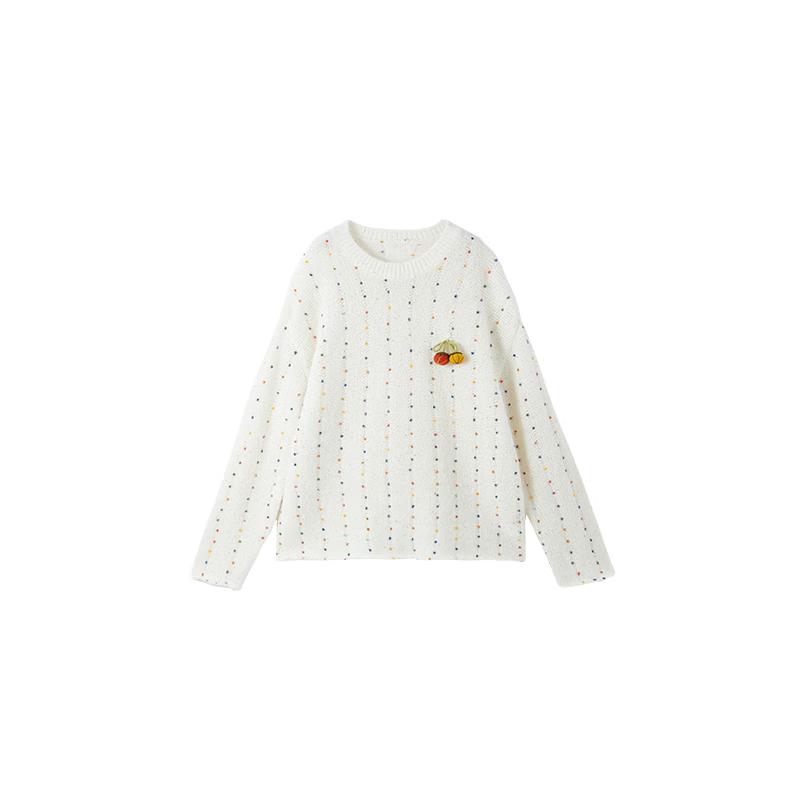 Xiangying Women s Dot Pattern Knit Sweater M