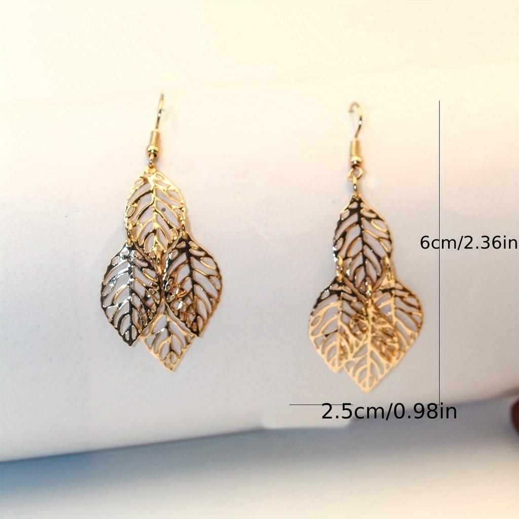 Leaf Earrings Femininity New Niche Design Retro Style Atmosphere Summer Popular