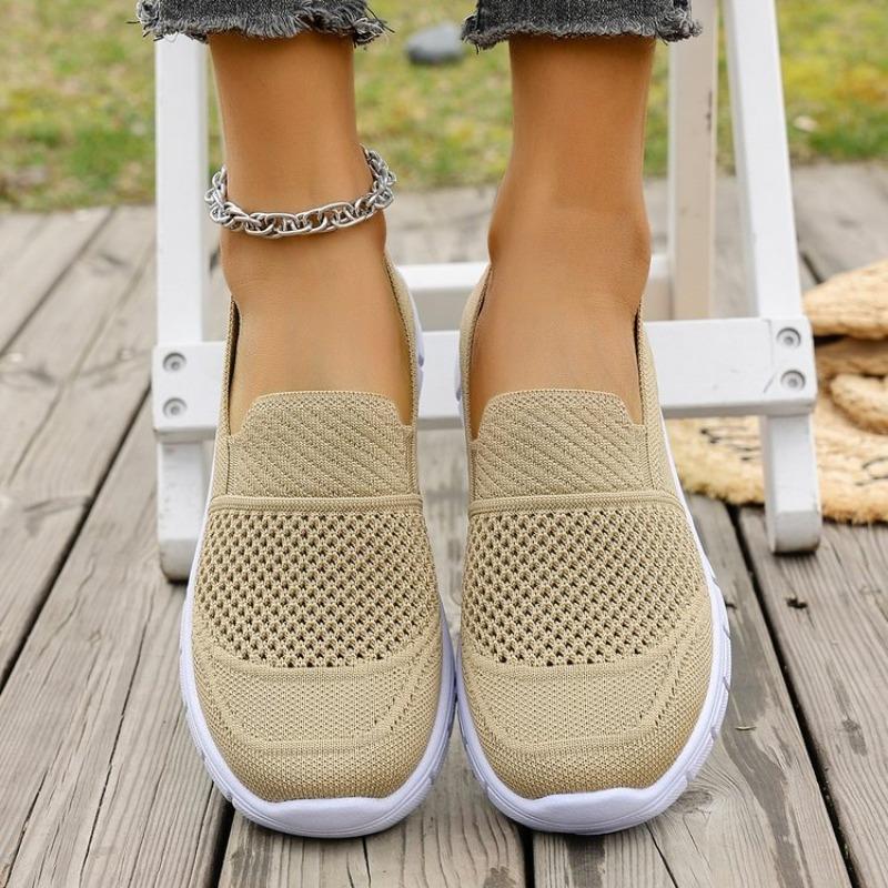 Fashion Casual Sports Shoes Round Head Deep Mouth Mesh Cloth Breathable Soft Sole Anti-slip Wear-resistant Flat Shoes