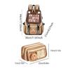 Capybara Flap Backpack with Pencil Case Fashion Casual Nylon Cute Bag Large Capacity Bookbag Animal Cartoon Daypack for Teens