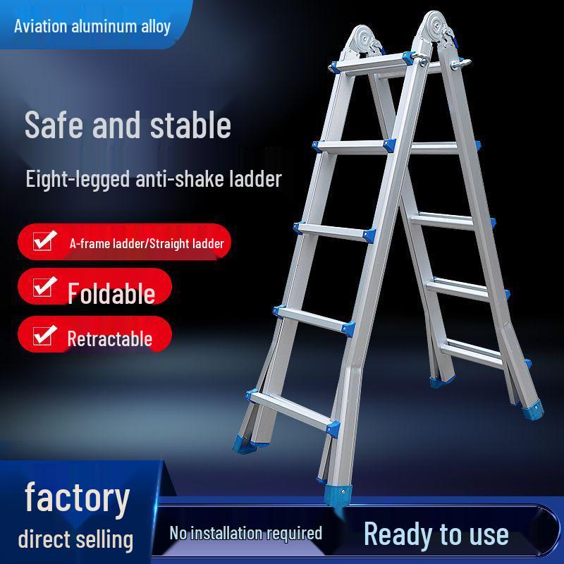 Compact Multi-Functional Aluminum A-Frame Ladder