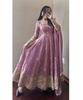 Donna Bollywood Festa Abbigliamento Fandy Seta Abito Pantalone Dupatta Set Designer Indiano Anarkali Salwar Suit