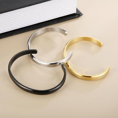 Bracelet de personnalité Simple avec Surface de sable brossé 6mmc, bords de coupe en acier titane pour hommes