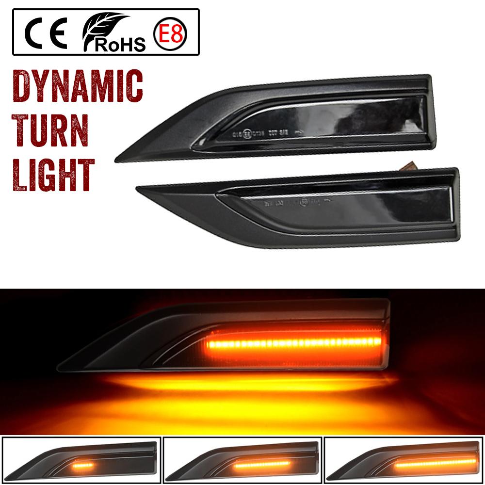 Pair Dynamic LED Side Marker Lights 12V Flowing Turn Signal Light Sequential Blinker for VW Transporter T6 Caravelle MK VI