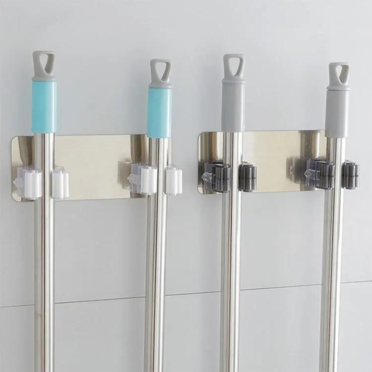 Kitchen Organizer Wall Broom Multi-functional Storage Rack Wall Mop Umbrella Holder Household Brush Broom Hanger Storage Racks