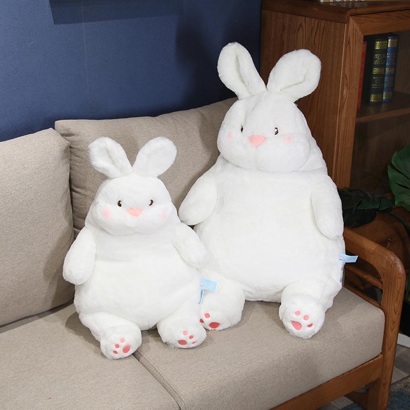 Cute Lazy Rabbit Plush Doll Soft Cute Little White Rabbit Cloth Doll Big Throw Pillow Girl Bed Sleeping Pillow Gift