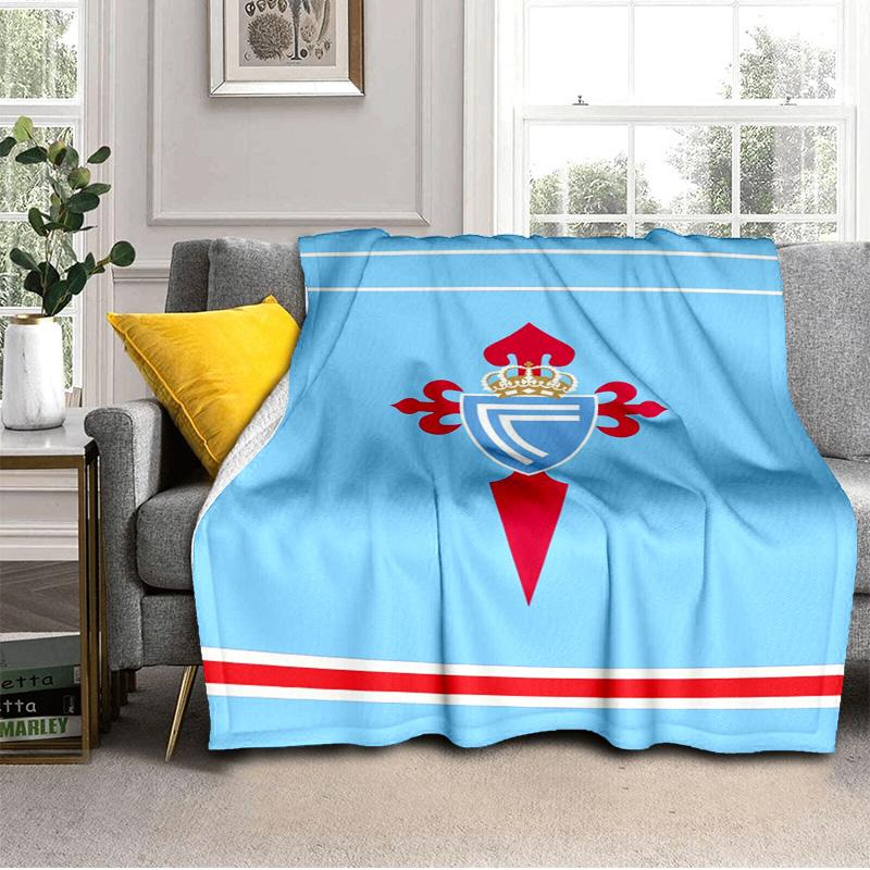 Celta Vigo Wappen Design Decke Outdoor Flanelldecke für Camping, Wandern, Gartenpartys, Picknick-Zubehör, Geschenk für Familie und Freunde