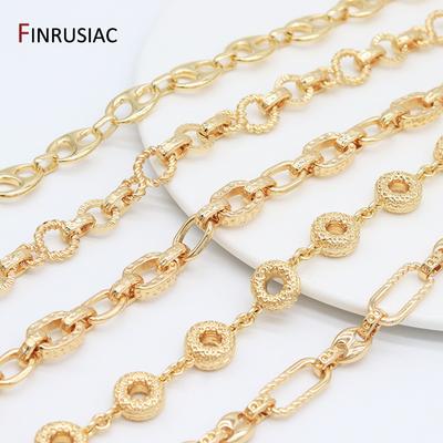 14K Gold Plated Brass Thick Large Heavy Chains For Jewelry Making Supplies,DIY Necklace Bracelet Jewelry Chain Finding