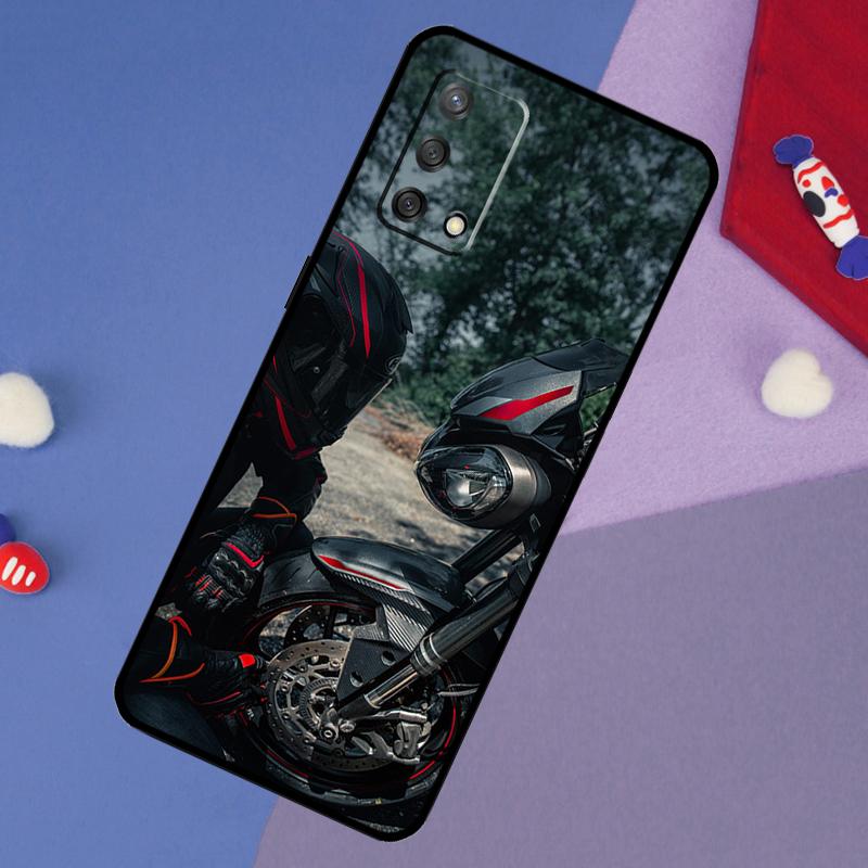 Motorcycle Man Case For OPPO A98 A78 A58 A18 A96 A76 A16 A15 A17 A77 A5 A9 A74 A94 A52 A72 A53S A54S A57S