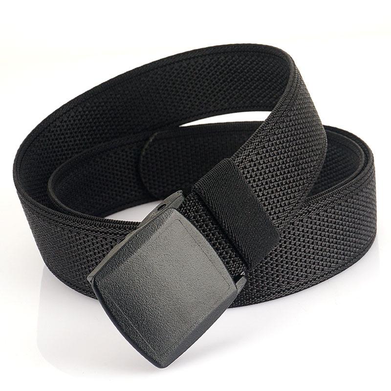 Genuine YKK Buckle: Metal-Free Nylon Elastic Belt - Lightweight Woven Canvas Military Training Belt