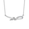 925 Sterling Silver Ribbon Bow Necklace High-end Niche Fashion Pendant Ins