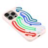 For iPhone 14 Pro Max Case 3D Stress Relief DIY Colorful Bar Silicone PC Phone Cover Arc Stripe
