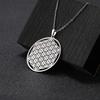 LIKGREAT Flower of Life Round Pendant Necklaces Stainless Steel Fashion Hollow Mandala Chakra Choker Jewelry Gifts for Women Men