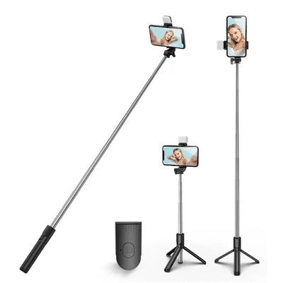 With Fill Light Mobile Phone Selfie Stick 0.7/1/1.7m Selfie Rod  for Video Recording/Photo/Vlog