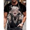 Men'S 3D Printed Anime Pattern T-Shirt, Casual Crew Neck Short Sleeves, Cute Succubus, Plus Size