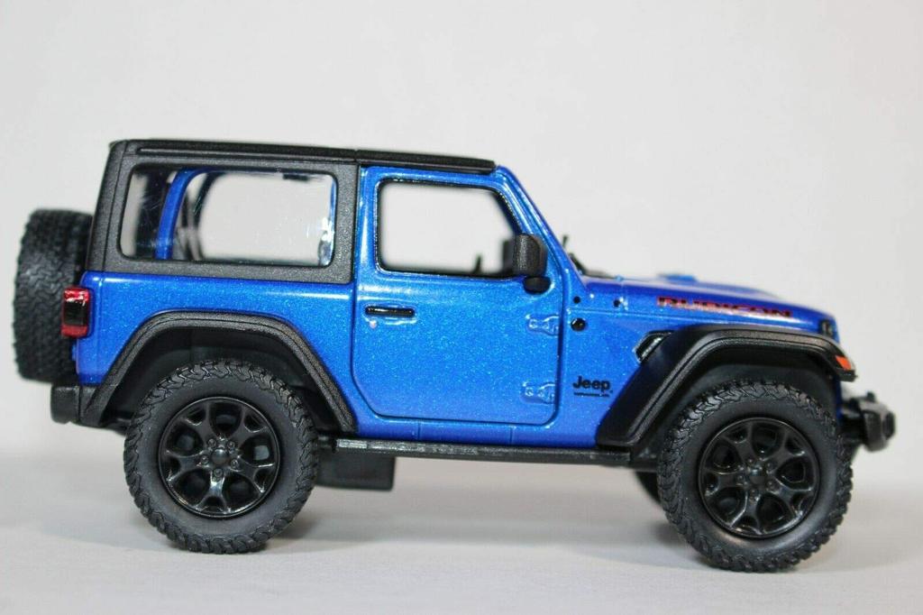 KiNSMART - Jeep Wrangler Rubicon Off-Road 4x4 5-Inch 1:34 Scale Diecast Model Replica Toy Car (Blue Hardtop)