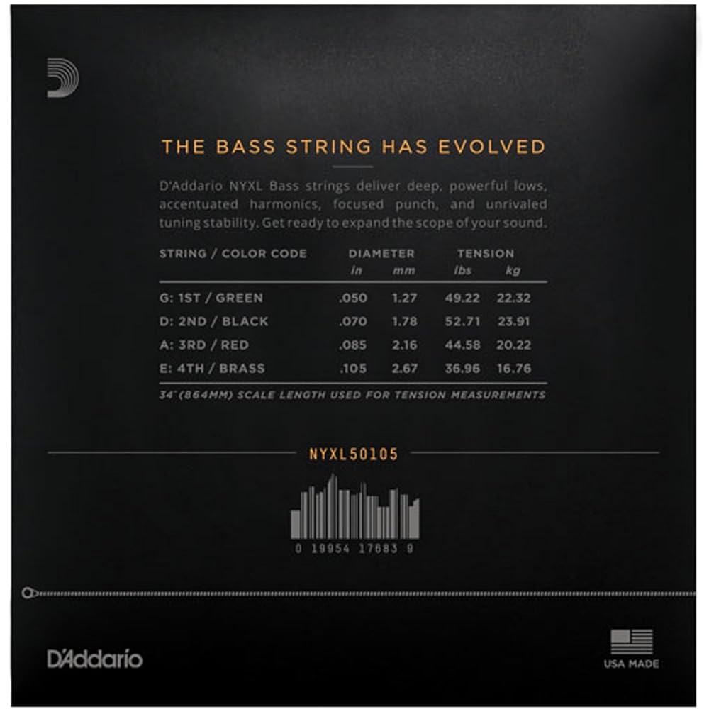 D'Addario Daddario Bass Strings NYXL Long Scale .050-.105 NYXL50105 [Domestic Genuine]