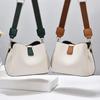 Summer ladies simple casual bucket bag new fashion single shoulder wide strap crossbody large capacity