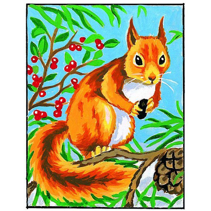 White Canvas Kit Squirrel 20x25cm