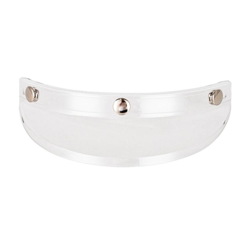 Větruodolný štít s 3 patentkami pro otevřenou motocyklovou helmu AntiUV proti mlze