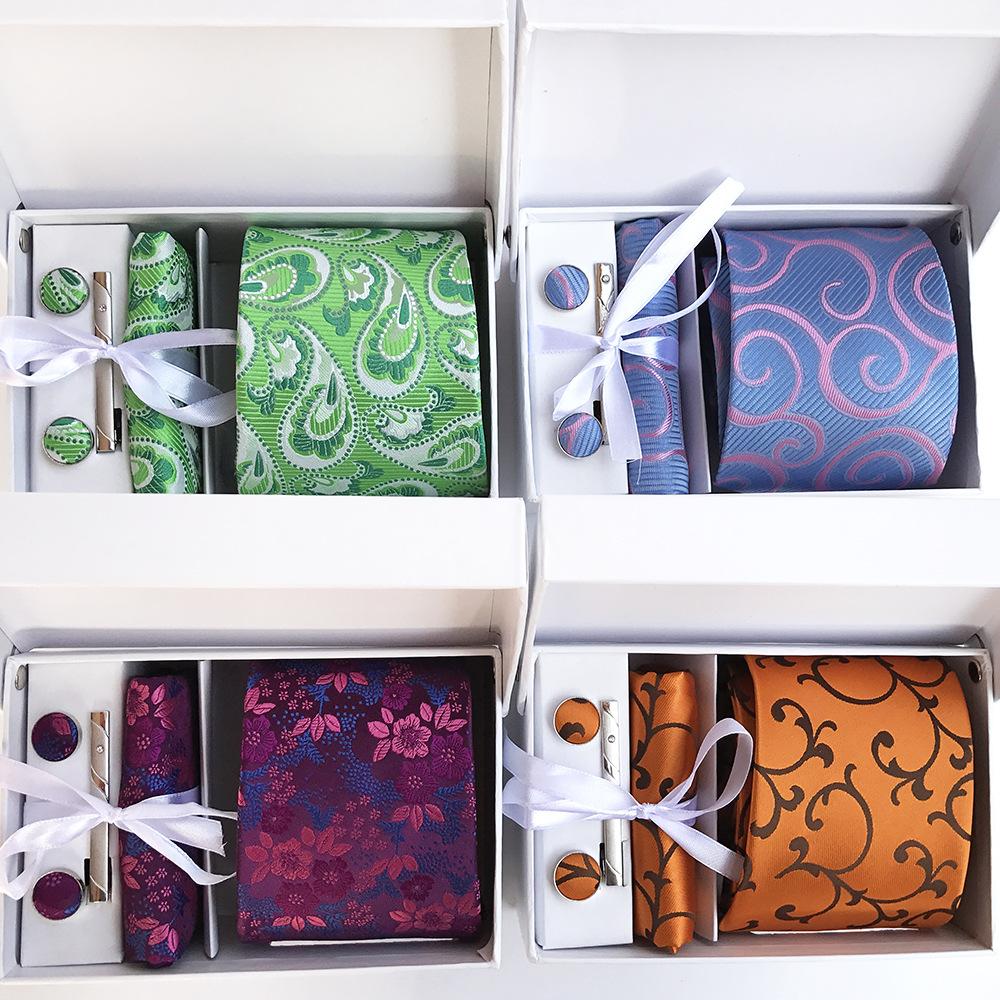 Men'S Tie Gift Box 6-Piece Set Big Flower Wedding Tie Set