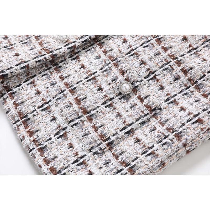 G·TENNA SMR-B2106 Women's Plaid Wool Blend Short Jacket