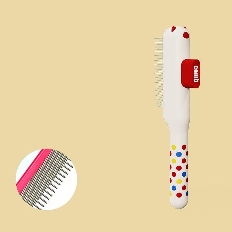 Cat Hair Remover Comb Flea Comb Multifunctional Pet Brush Self-Cleaning Cat Grooming Brush With Stainless Steel Teeth Cat Combs