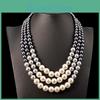Women Statement Ethnic Necklace For Multi Layer Simulated Pearl Jewelry Bib Beads Maxi Jewelry