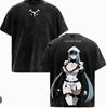2026summer Akame Ga Kill Esdeath Anime Washed T-shirt Men Women Vintage Oversized Streetwear Harajuku Casual Cotton Tee