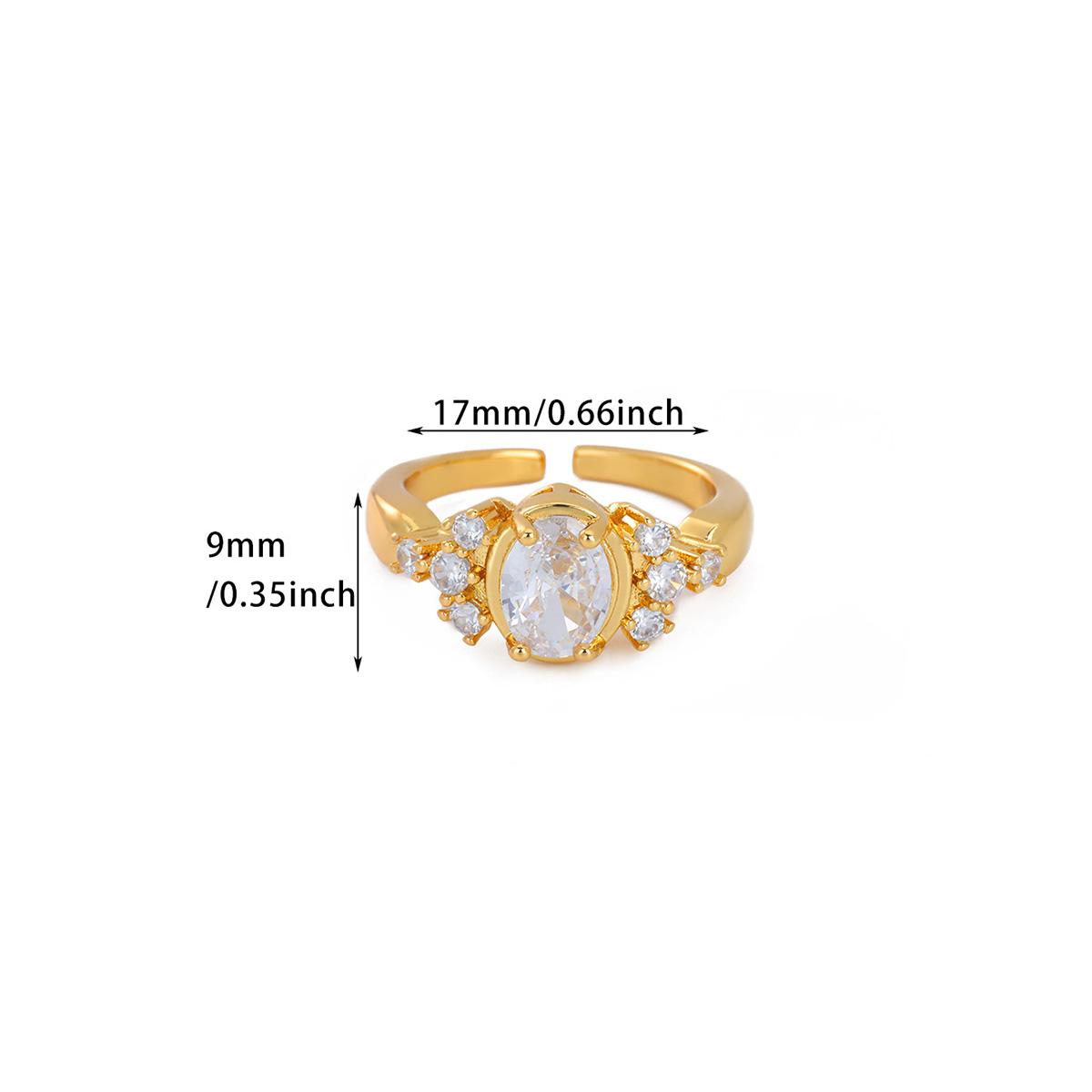 

Luxury Zircon Geometric Rings For Women Stainless Steel Gold Color Crystal Open Ring 2026 New Fashion Wedding Couple Zircon