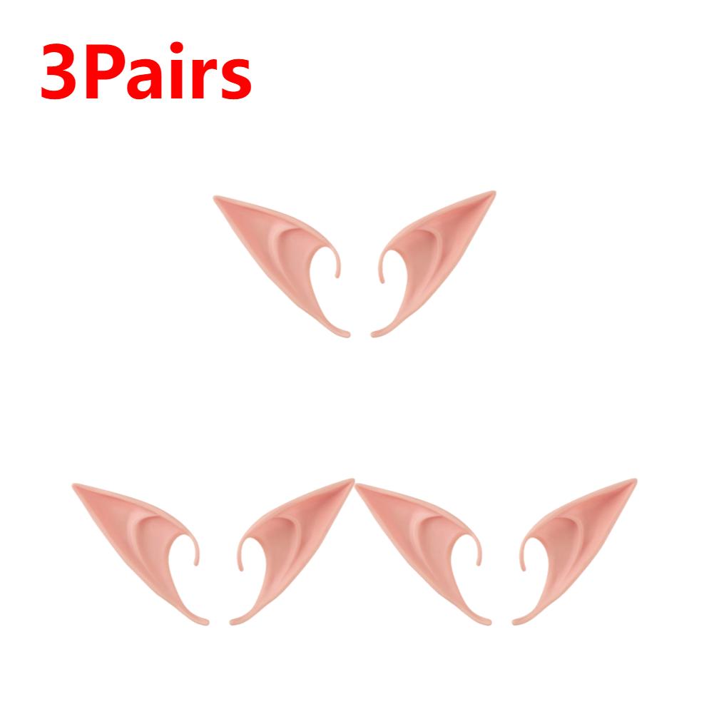 1-10 Pairs Halloween Elf Ears Decoration Angel Elf Ears Masquerade Party Costumes Christmas Party Supplies Photo Props Kids Gift