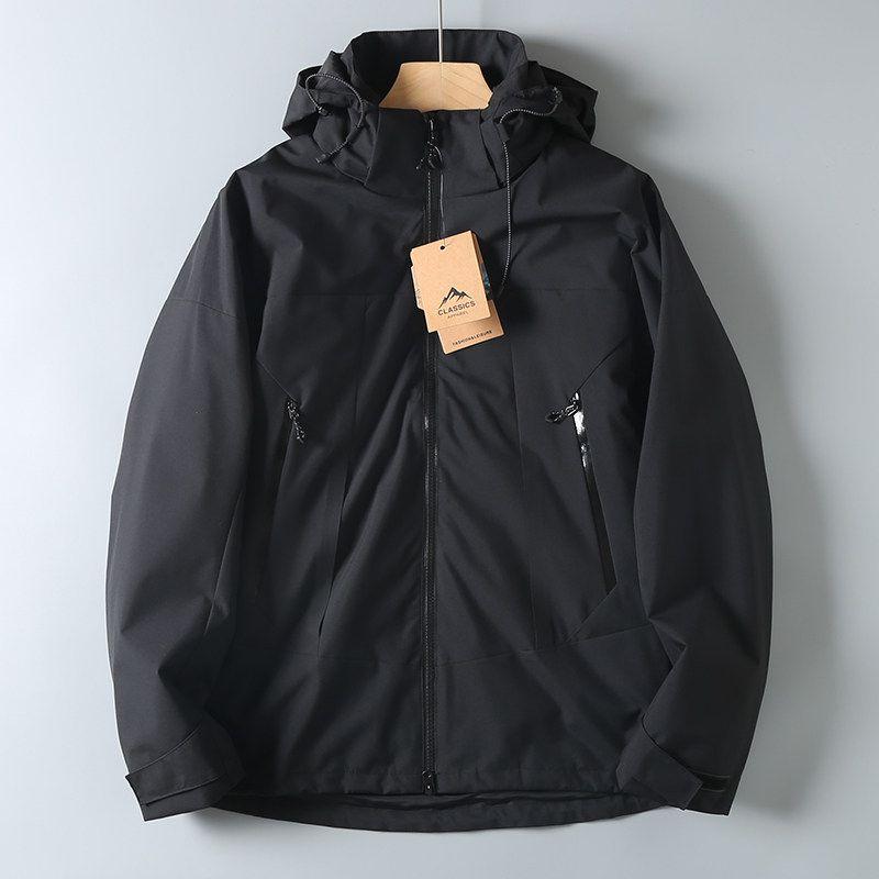 

Foreign Trade Original Order Outdoor Water Repellent Jacket Men s Polar Fleece Liner Three-in-One Hood Warm Jacket Winter Charcoal Black M