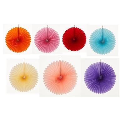 10 Inches Flower Fan With Fold Paper Round Garland For Home Party Backdrop Hanging Ornaments Decoration Supplies