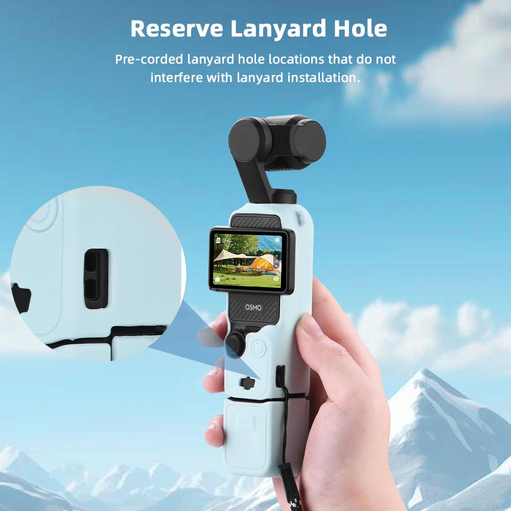 BRDRC Pocket 3 Silicone Cover Soft Silicone Protective Case Lens Protector Sleeve Handle Shell for DJI OSMO Pocket 3 Accessorise