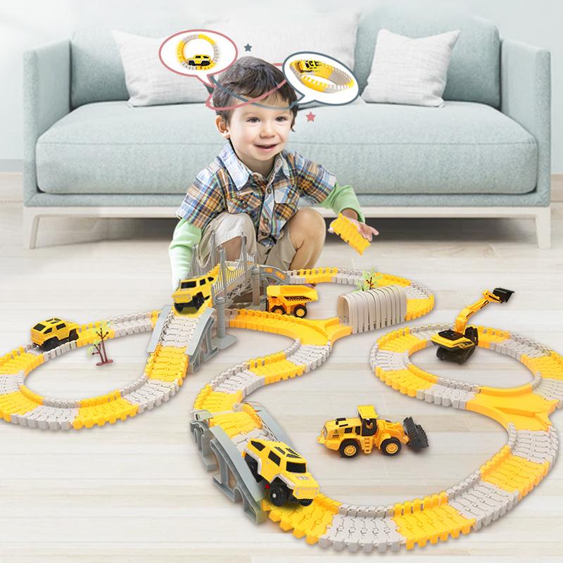 Electric Track Vehicle Series Toy Track Puzzle, Car Assembly, Racing Set, Building Blocks. Boys, Girls. Birthday Gifts, Children