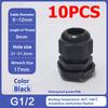 10Pcs Waterproof Cable Gland NPT 1/4 NPT 1/2 NPT 3/8 American Nylon Cable Joint Black Flame-retardant 4-25mm Wire Connector IP68